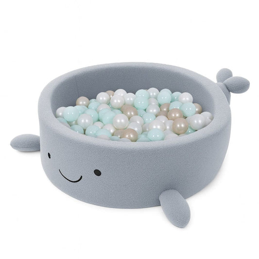 Ballenbad Zonder Ballen Walvormig Boucleafwerking Blauw by MeowBaby