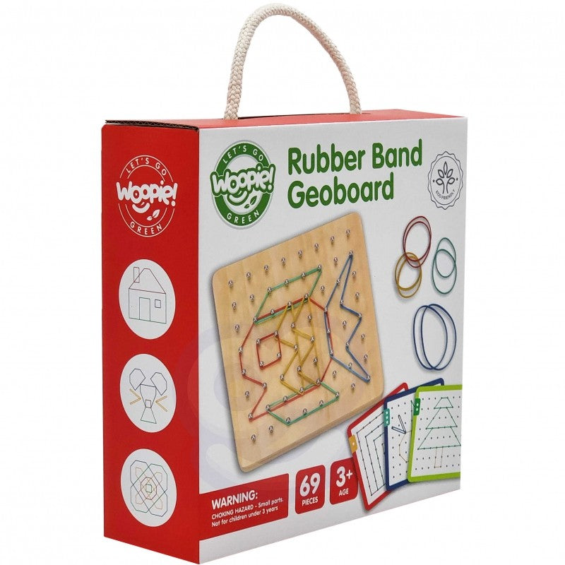 Houten Geoplan Puzzel Met Elastiek Patronen Kleurrijk by Woopie Let's Go Green