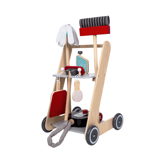 Houten Schoonmaakwagen Speelset Voor Kinderen Kleurenset by Gerardo's Toys