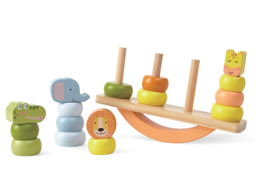 Houten Balansspel Dierenfiguren Educatief Creatief Kleurrijk by Gerardo's Toys