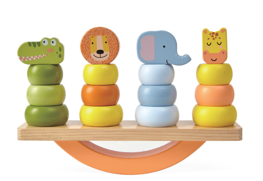 Houten Balansspel Dierenfiguren Educatief Creatief Kleurrijk by Gerardo's Toys