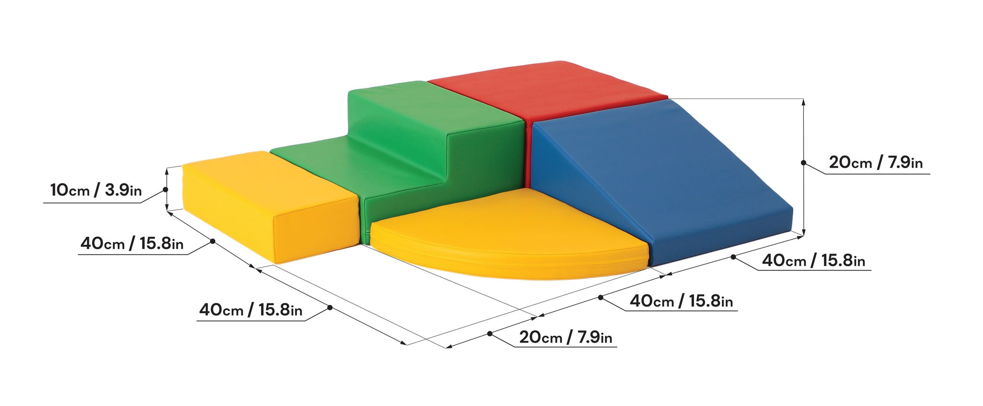 Zachte Speelblok Set Hoekklimwandsysteem Veelkleurig by IGLU