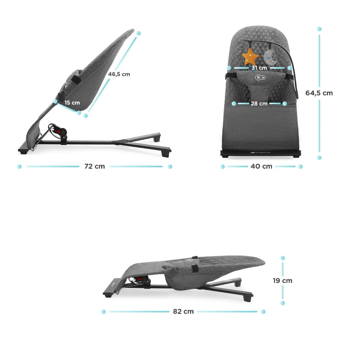 Schommelzitje Voor Baby Comfortabele Beige Uitrusting by Kinderkraft