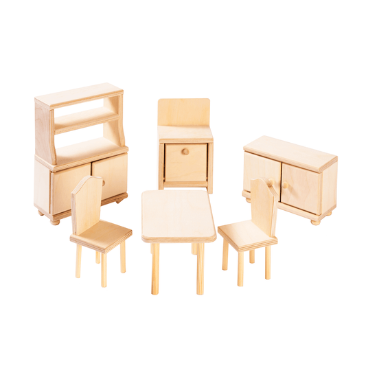 Poppenhuis Keukenmeubel Set Uit Natuurhout Origineel by ROOSI Traditional Toys