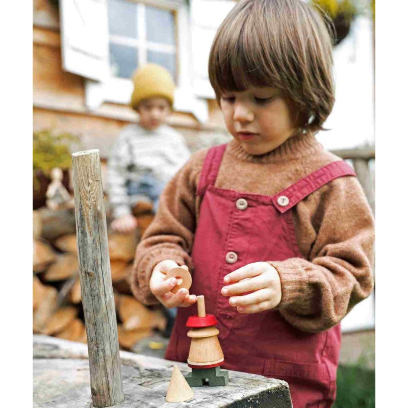 Houten Stokfiguurpuzzel Geel Montessori Educatief Speelgoed by Wooden Story