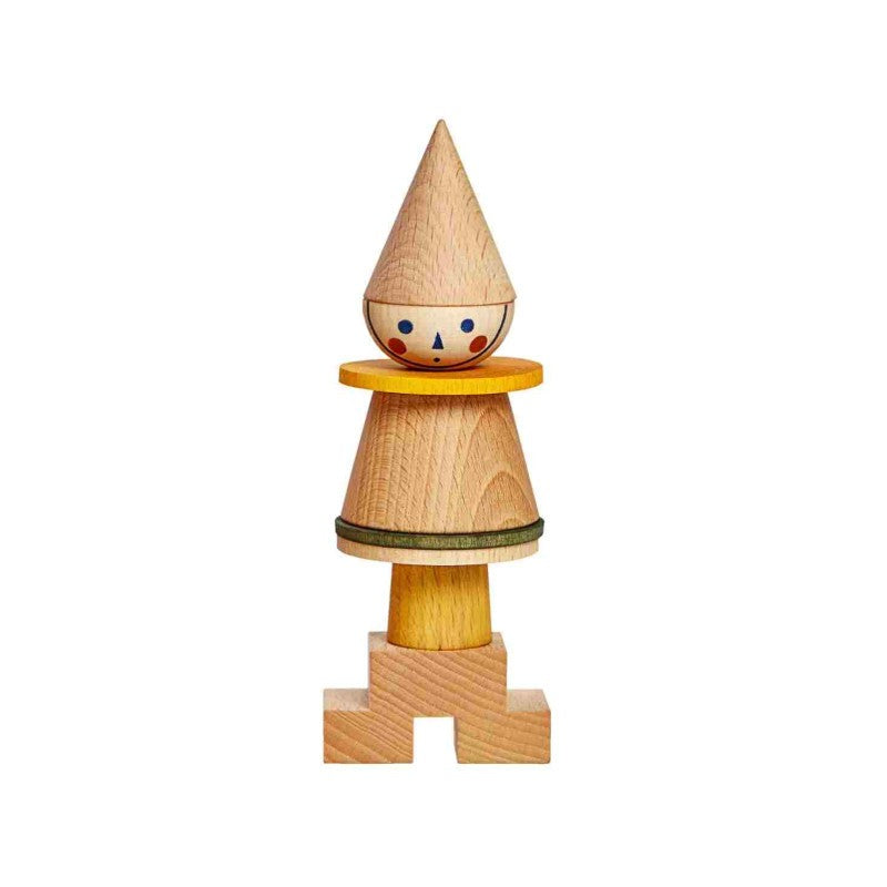 Houten Stokfiguurpuzzel Geel Montessori Educatief Speelgoed by Wooden Story