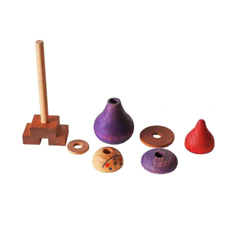 Stokfiguur Puzzel Paars Educatief Veilig Speelklaar by Wooden Story