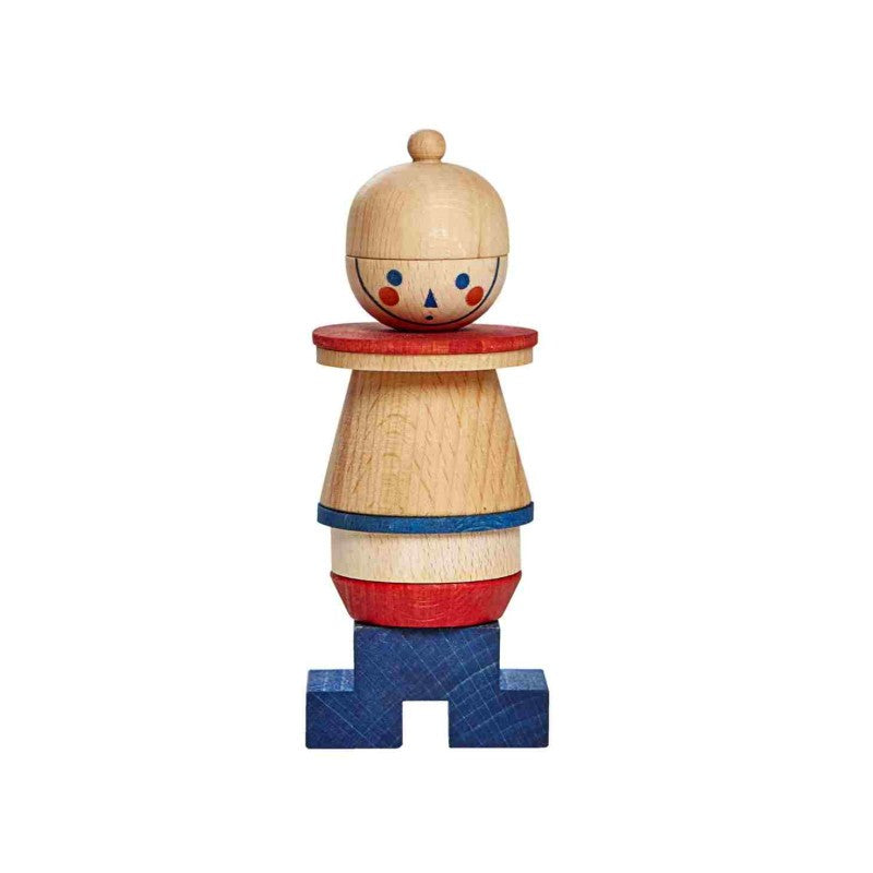 Houten Stokfiguur Puzzel Blauw Montessori Educatief by Wooden Story