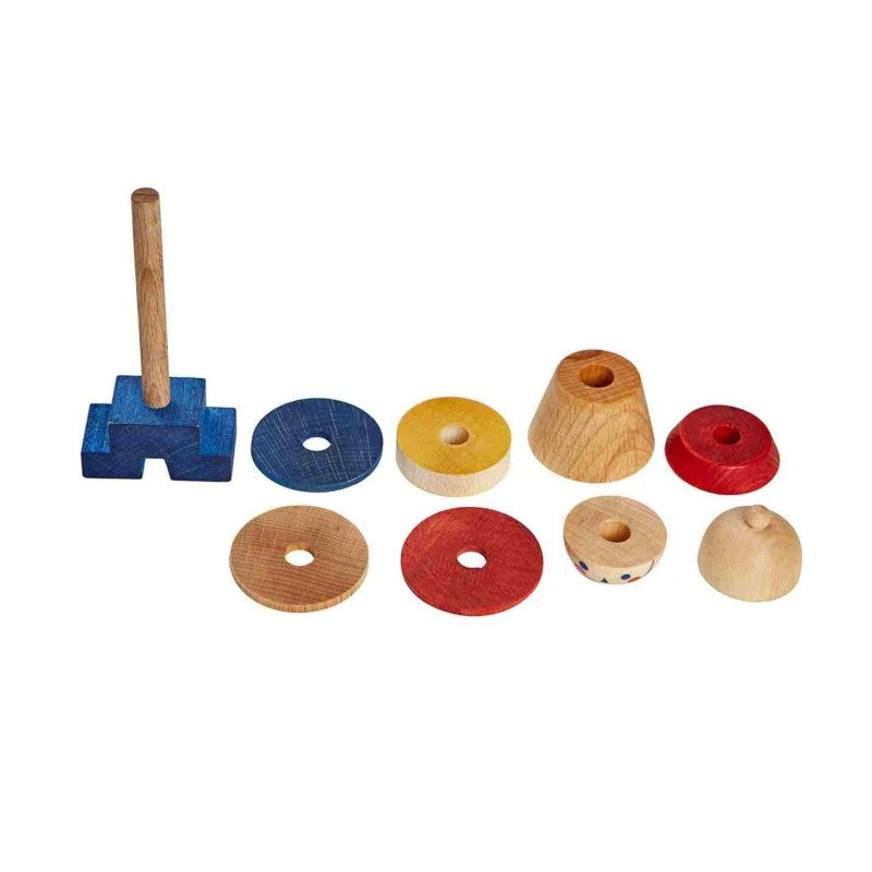 Houten Stokfiguur Puzzel Blauw Montessori Educatief by Wooden Story