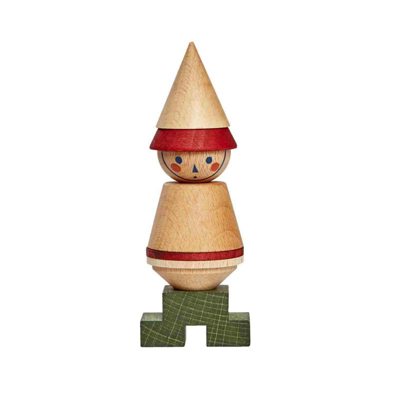 Stokfiguur Puzzel Montessori Natuurhout Rood Groot by Wooden Story
