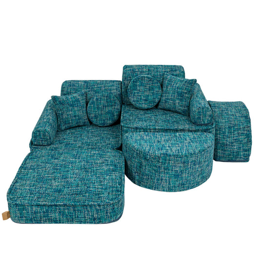 Modulaire Kinderbank Blauw Lagoonkleur Instelbaar Comfortabel by MeowBaby