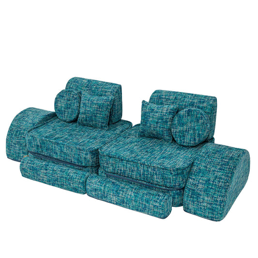 Modulaire Kinderbank Blauw Lagoonkleur Instelbaar Comfortabel by MeowBaby