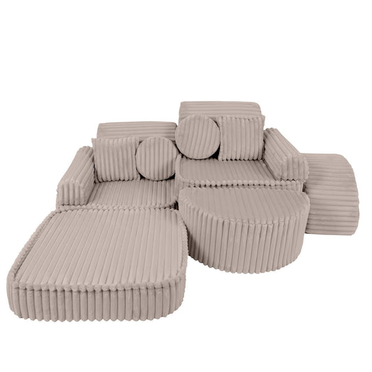 Kinderbank Modulair Beige Comfortabel Compact Sfeer by MeowBaby