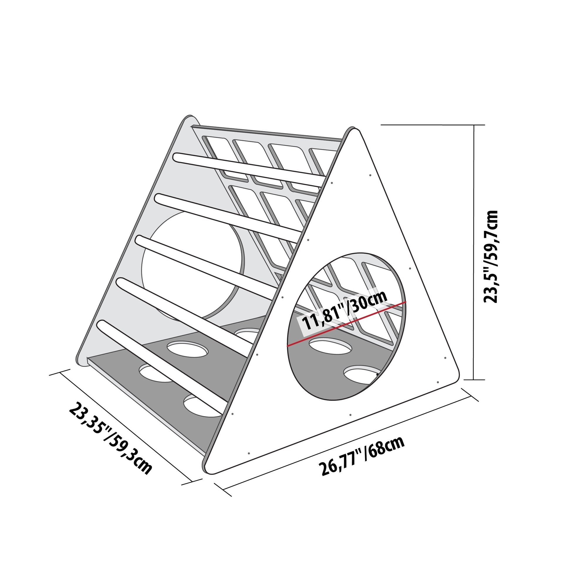 Montessori Driehoek Klimtoren Hout Binnen Speeltoestel by Montessori House Bed