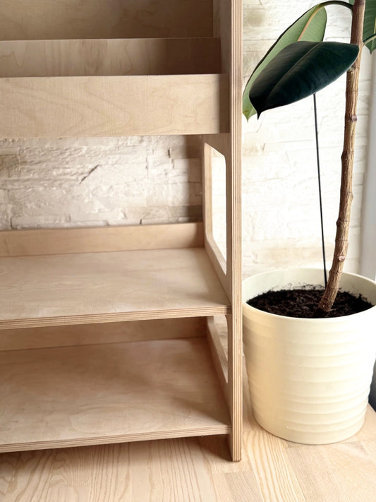 Montessori Boekenkast Met Opbergplank Voor Kinderen by OakHill