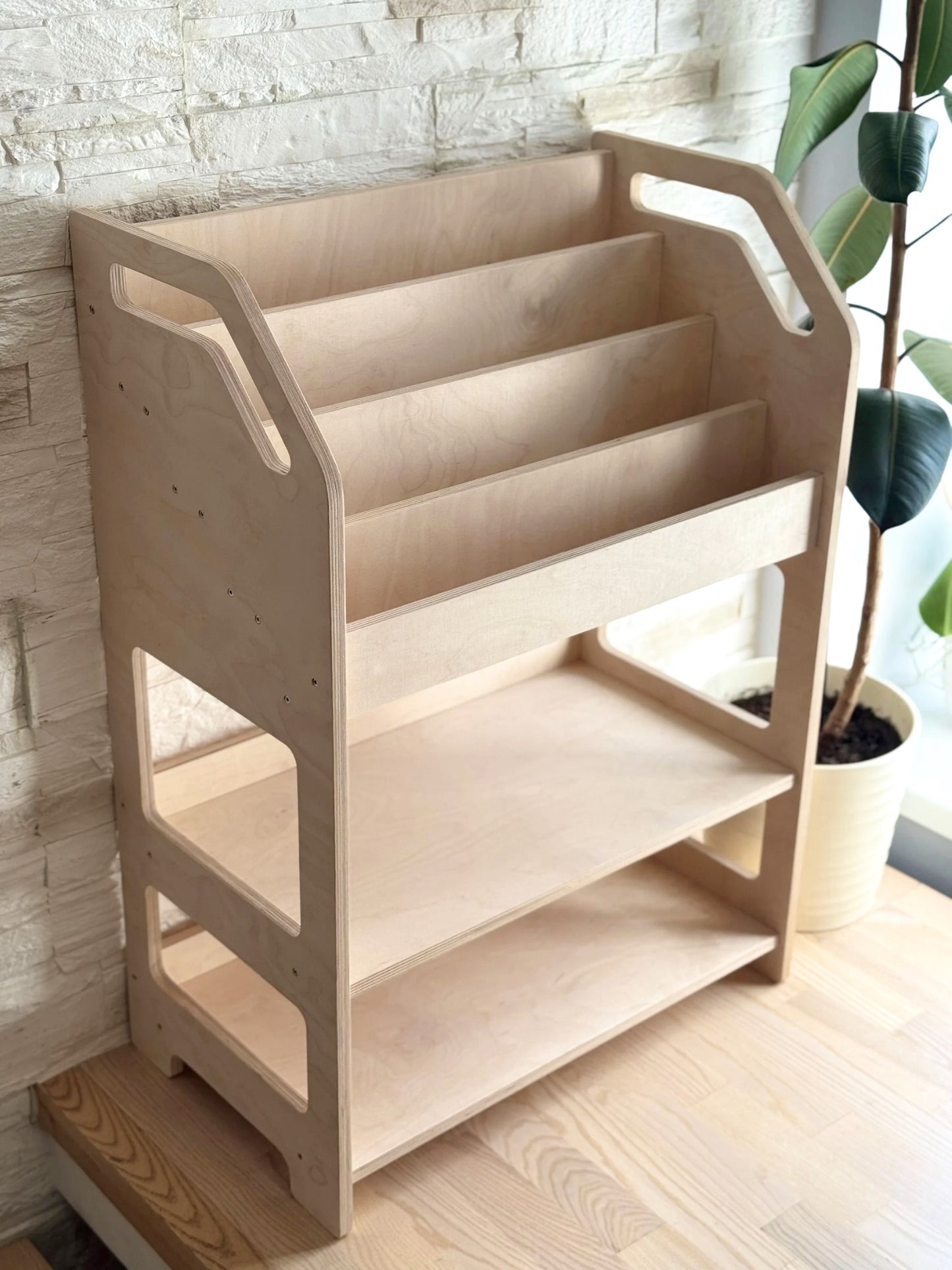 Montessori Boekenkast Met Opbergplank Voor Kinderen by OakHill