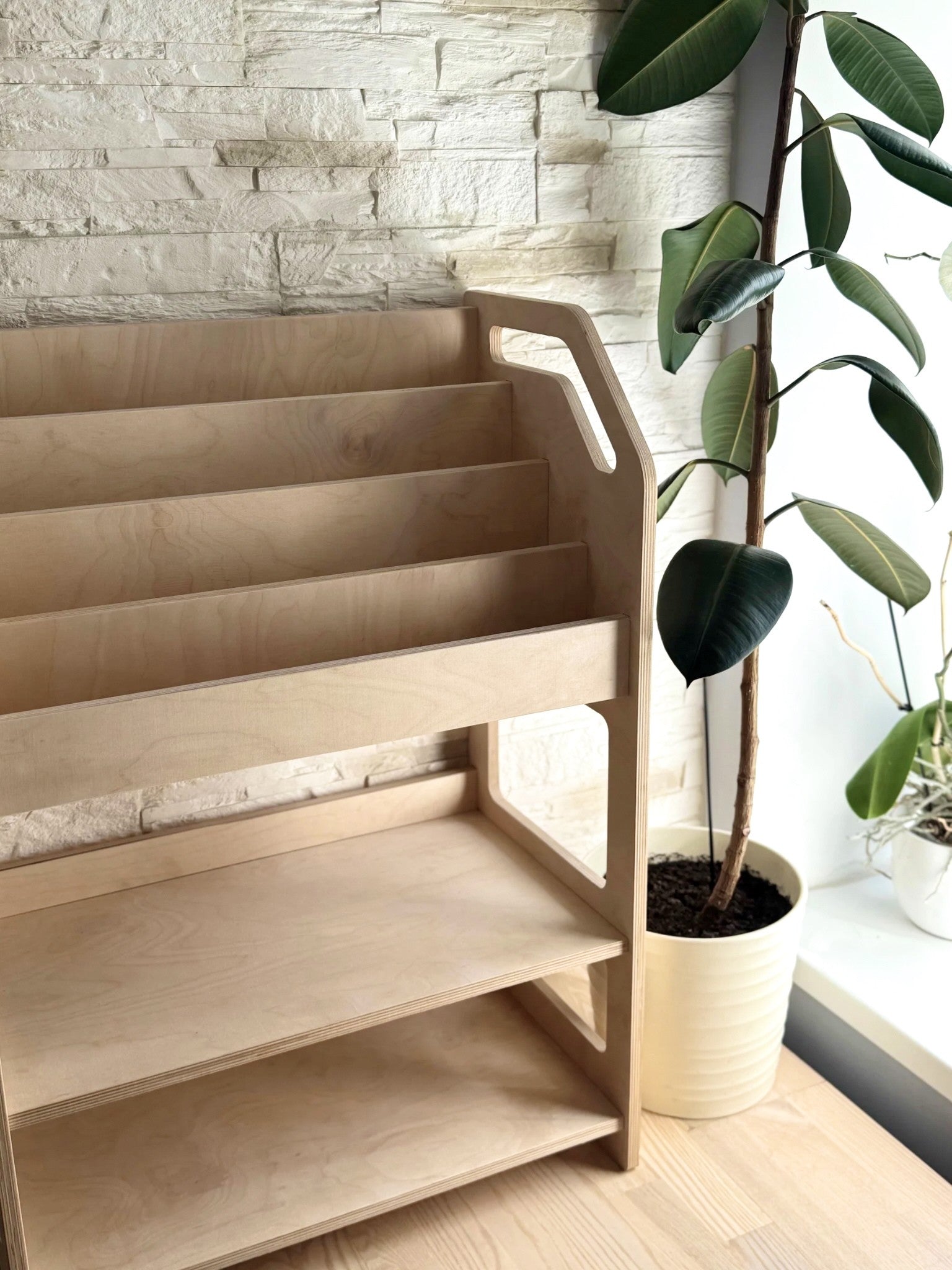 Montessori Boekenkast Met Opbergplank Voor Kinderen by OakHill