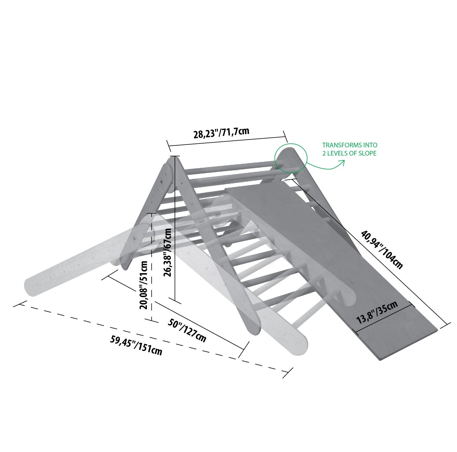 Montessori Klimdriehoek Met Ramp Voor Binnengebruik by Montessori House Bed