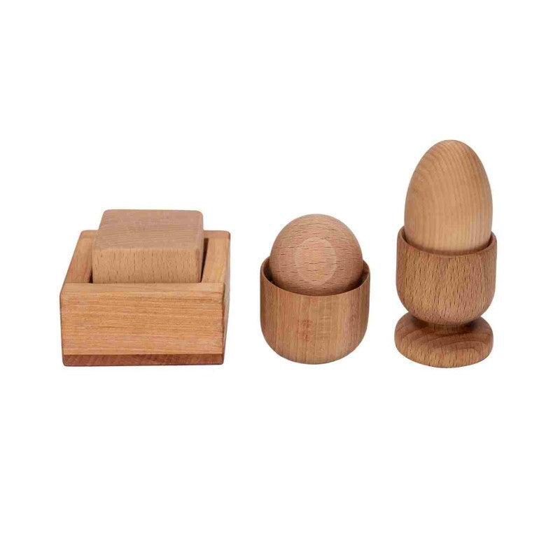 Houten Ei, Bal, Vierkant set by Wooden Story