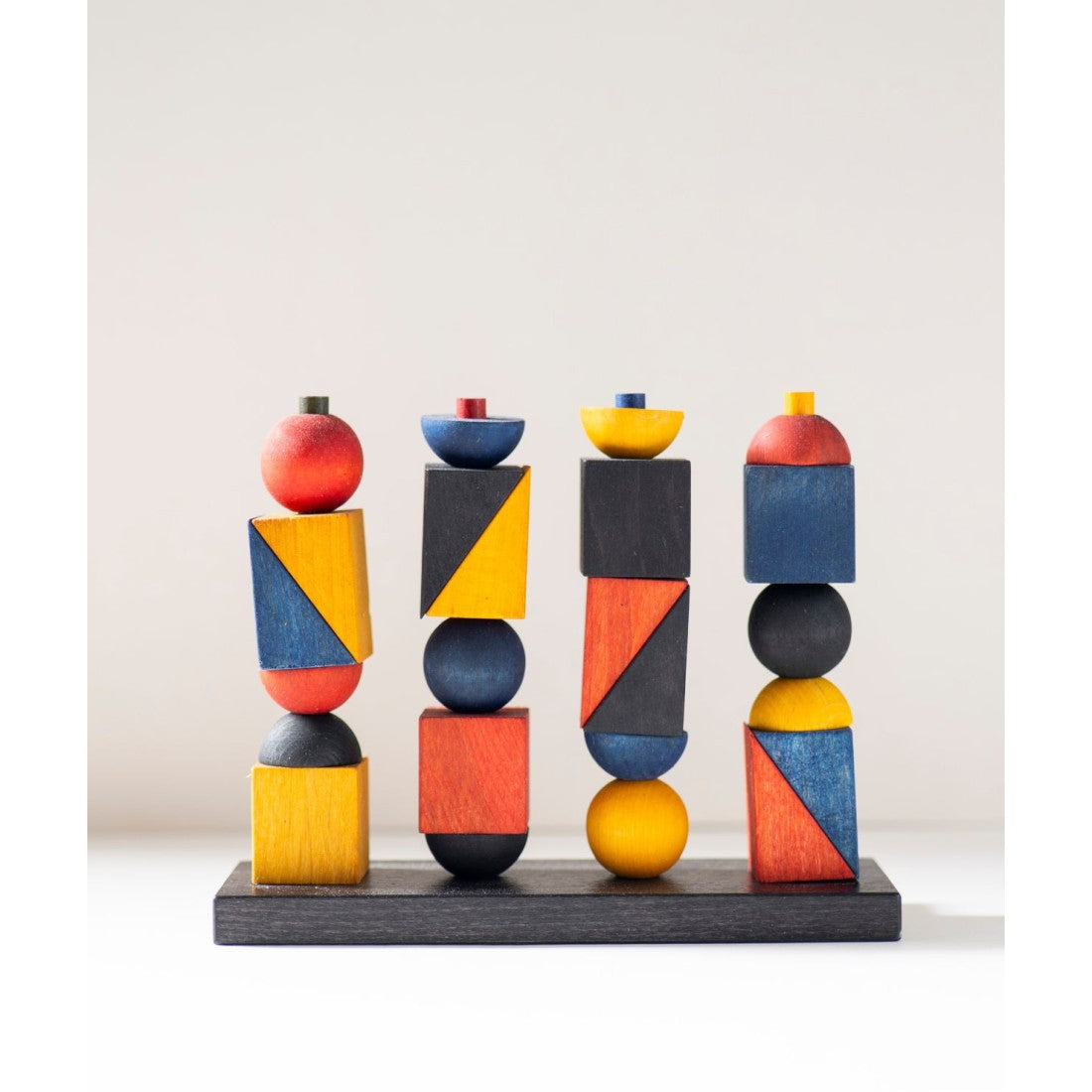 Montessori Stapel Speelgoed Geometrisch Modern Kleurrijk by Wooden Story