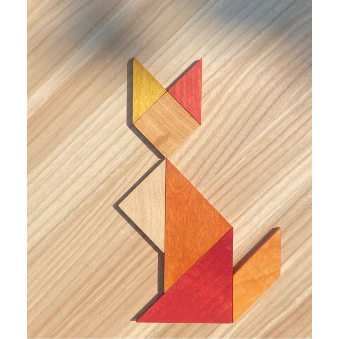 Houten Tangram Warme Kleurstelling Inclusief Opbergzak by Wooden Story