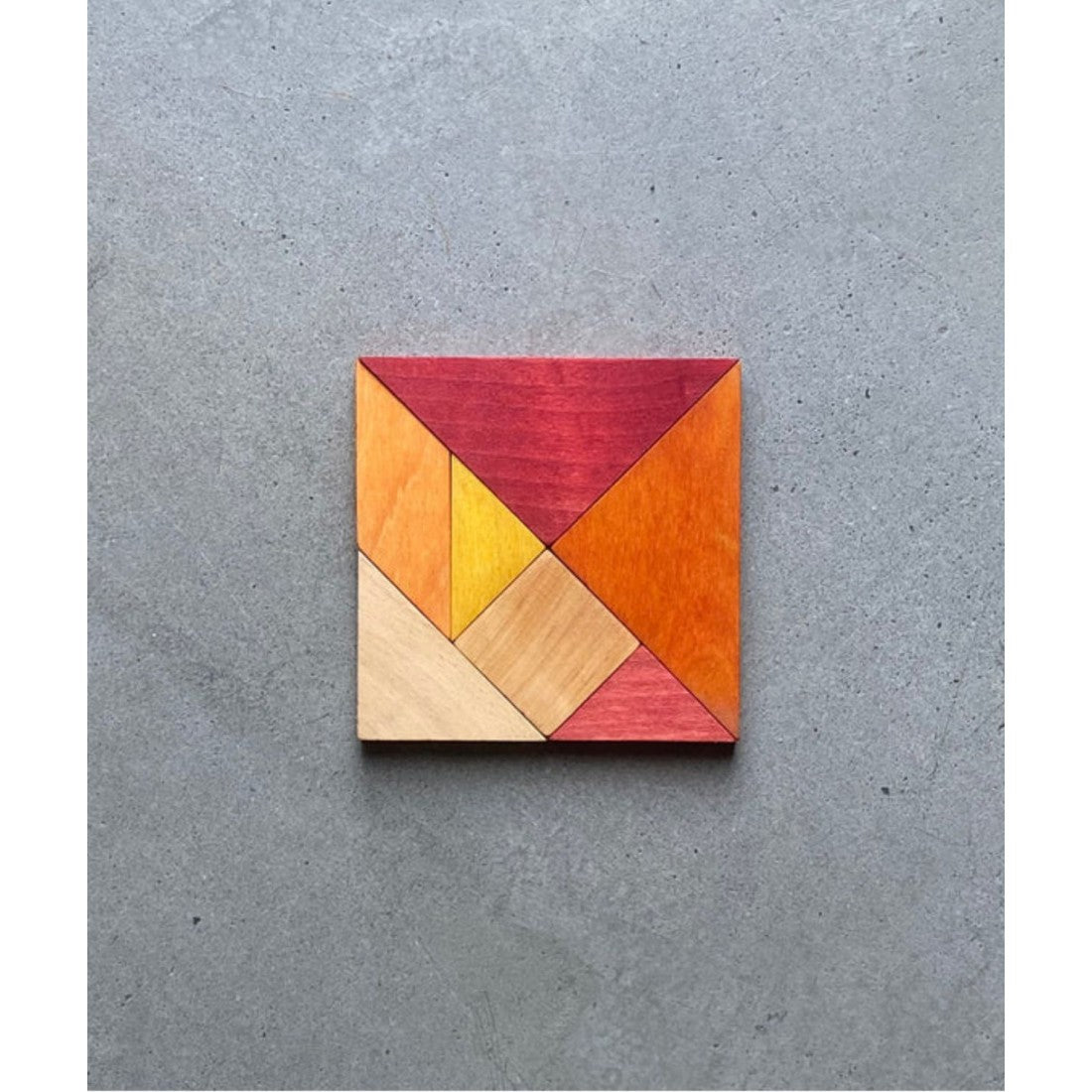Houten Tangram Warme Kleurstelling Inclusief Opbergzak by Wooden Story
