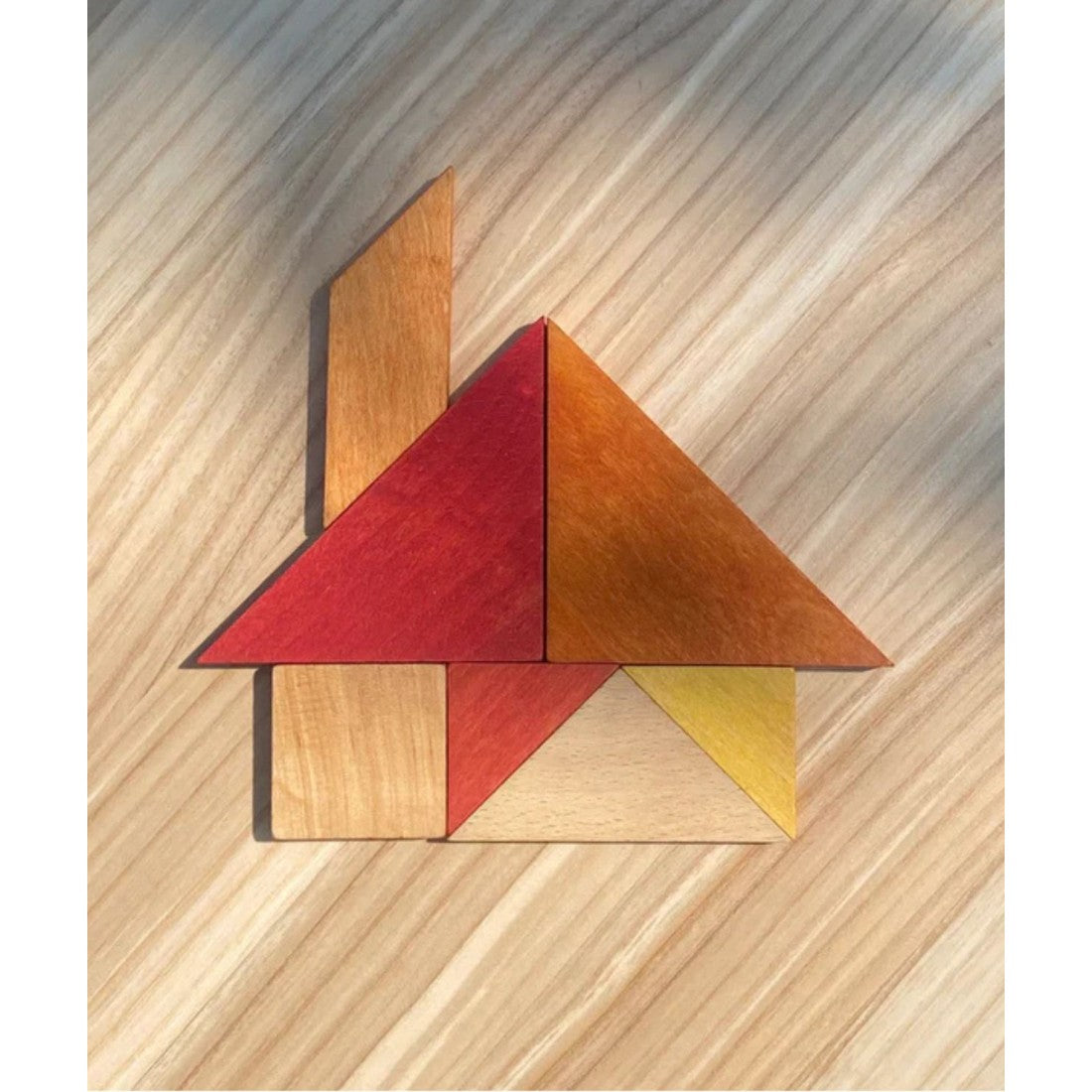 Houten Tangram Warme Kleurstelling Inclusief Opbergzak by Wooden Story