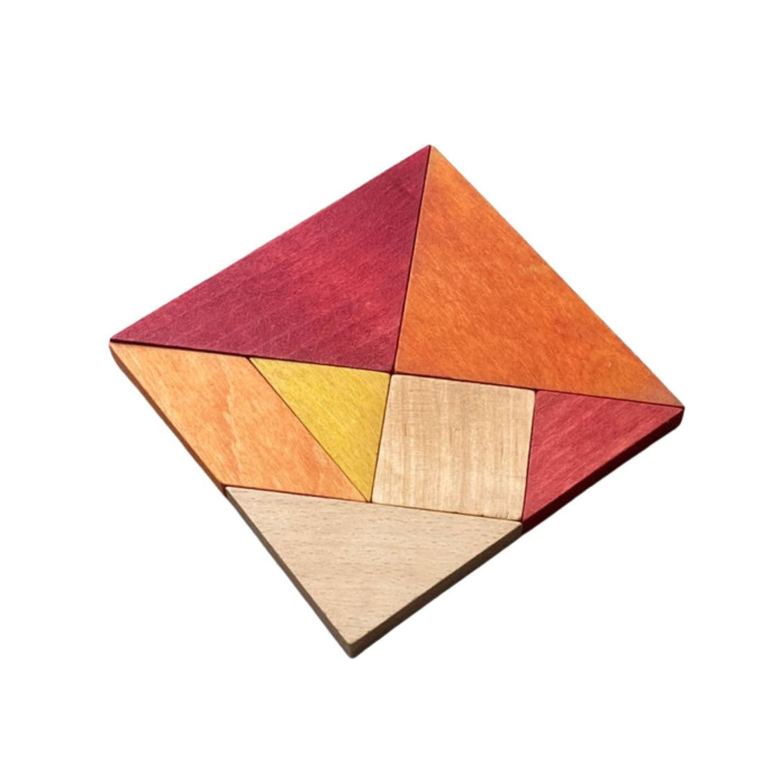 Houten Tangram Warme Kleurstelling Inclusief Opbergzak by Wooden Story