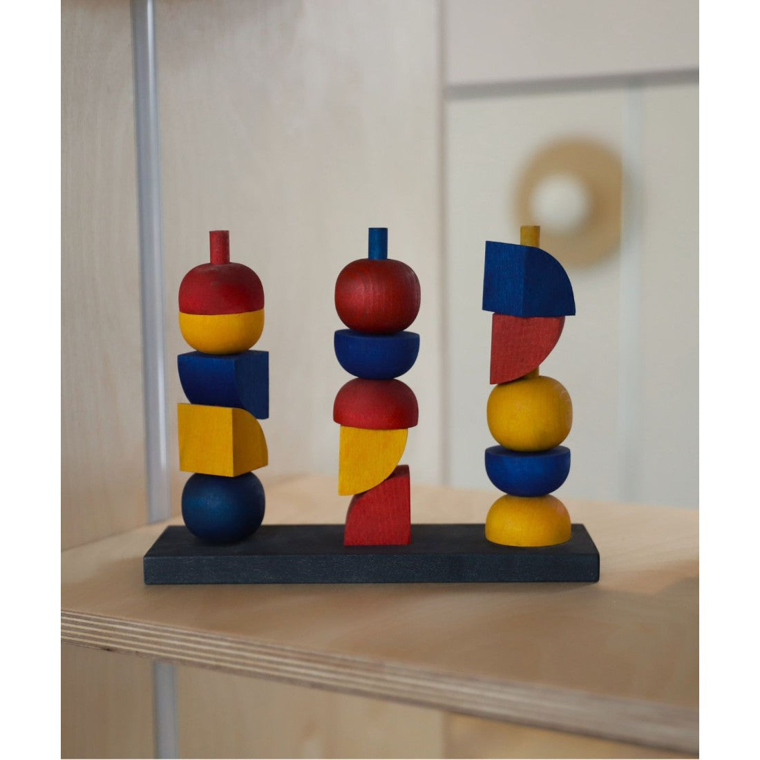 Montessori Geïnspireerde Houten Stapelset Moderne Vorm by Wooden Story