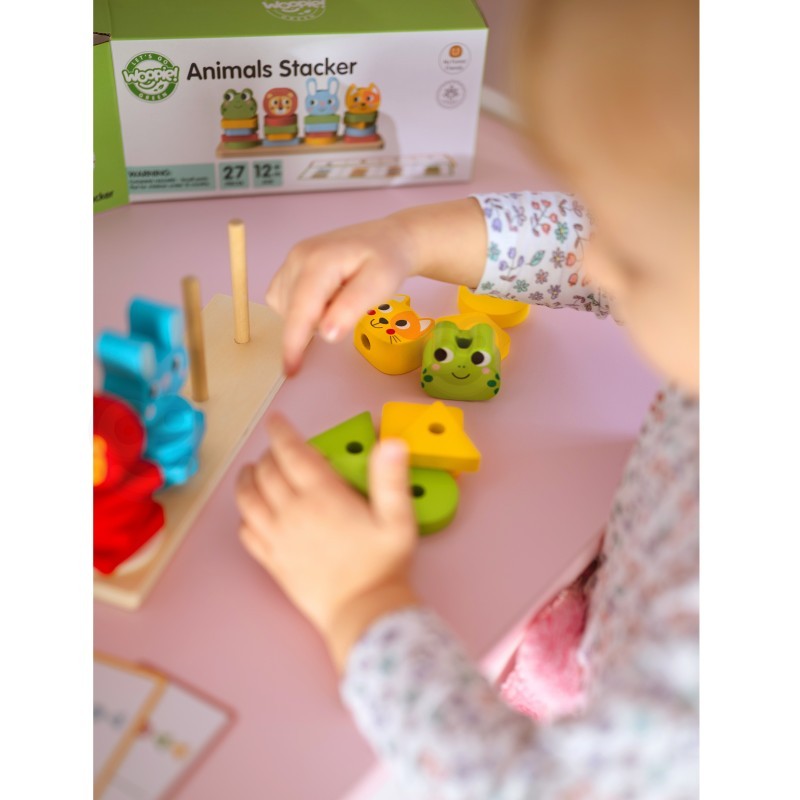 Montessori Puzzelpiramide Dieren Educatief Speelgoed by Woopie Let's Go Green