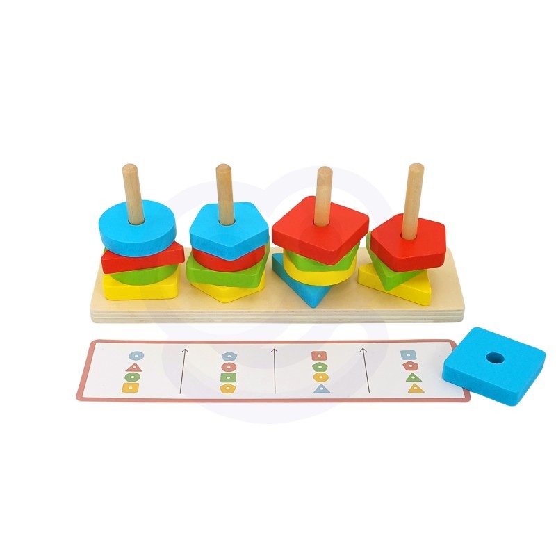 Montessori Puzzelpiramide Dieren Educatief Speelgoed by Woopie Let's Go Green