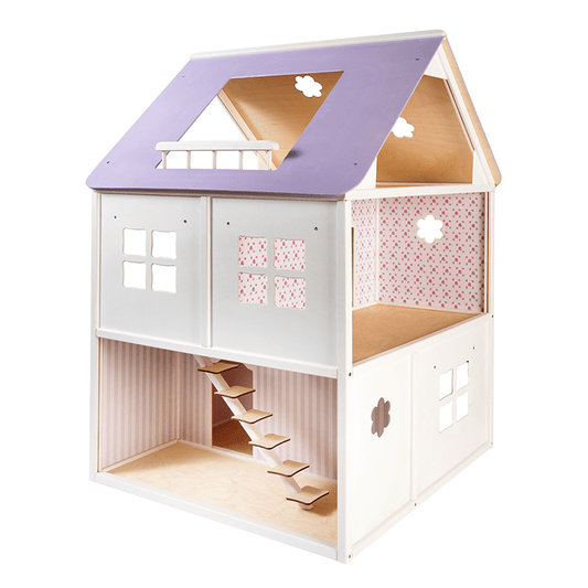 Poppenhuis Roosi Villa Wit Vierkamerensysteem Uitgebreide by ROOSI Traditional Toys