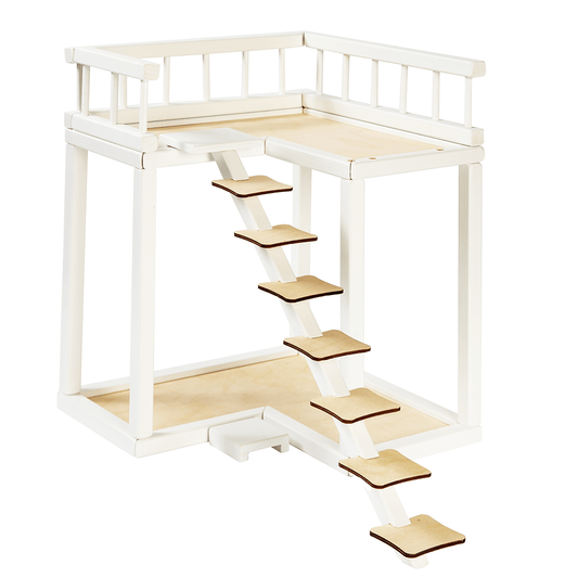 Houten Poppenhuisveranda Wit Klassiek Ontwerp Elegant by ROOSI Traditional Toys
