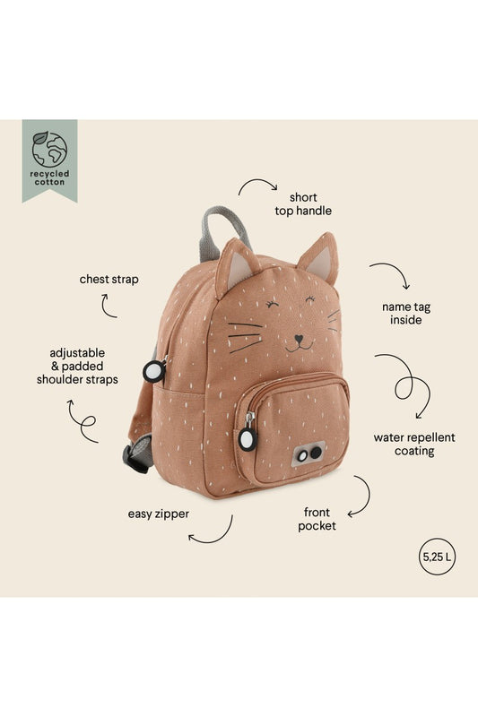 Kleine Rugzak Katmotief Kindervriendelijk Duurzaam Veilig by Trixie Baby