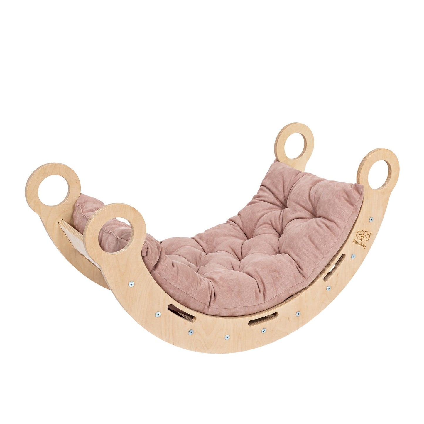 Schommel Speeltoestel Natuurhout Roze Kussen Kinderen by MeowBaby