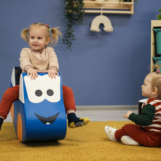 Zachte Loopauto Blauw Educatief Speelgoed Kinderen by IGLU