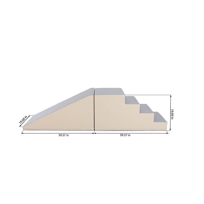 Zachte Speeltrap Glijset Beige Grijs Kindvriendelijk by IGLU