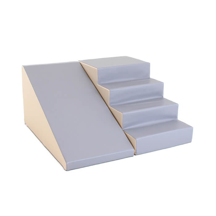 Zachte Speeltrap Glijset Beige Grijs Kindvriendelijk by IGLU