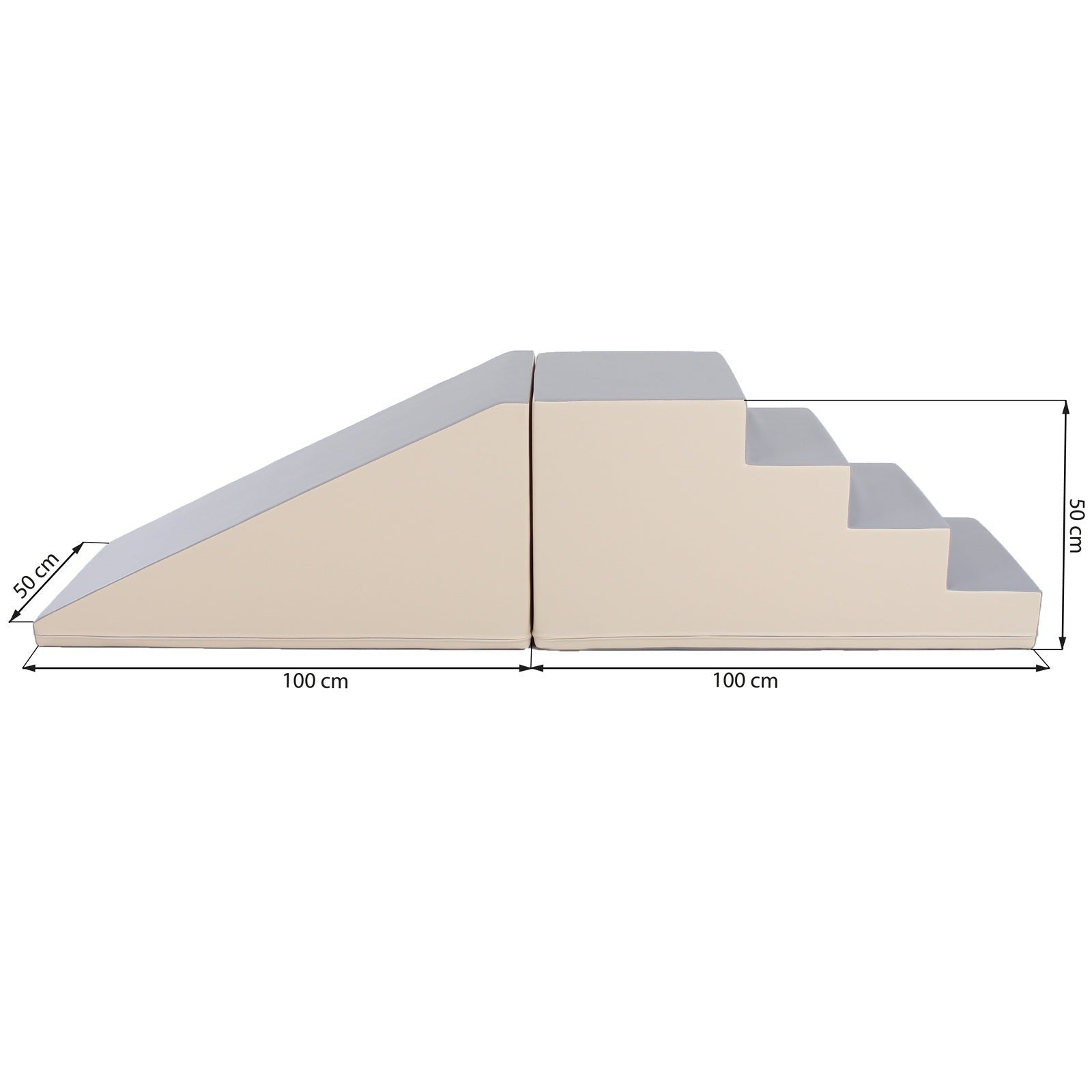 Zachte Speeltrap Glijset Beige Grijs Kindvriendelijk by IGLU