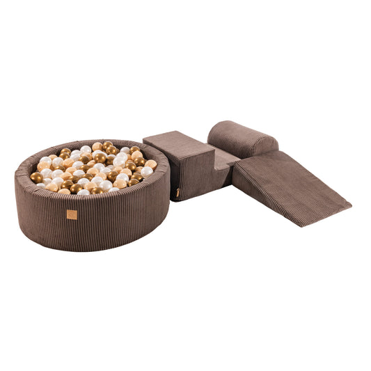 Speelset BuitenspeelBallenbak BruinGoudWitParel Speelruimte by MeowBaby