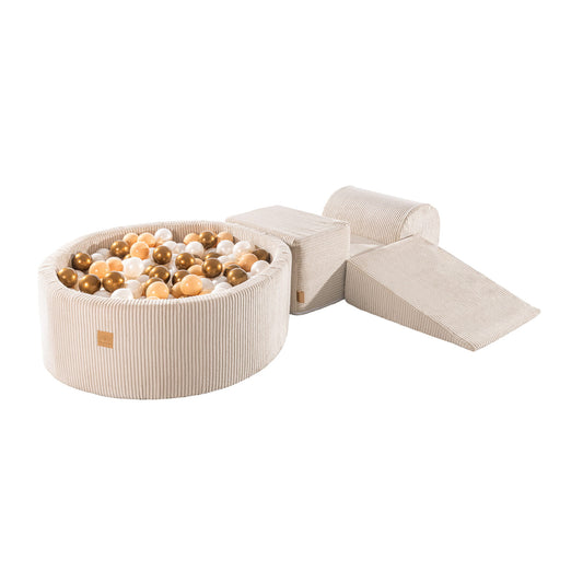 MeowBaby Speelset Ballenbak Parelwit Ecru Goudkleurig by MeowBaby