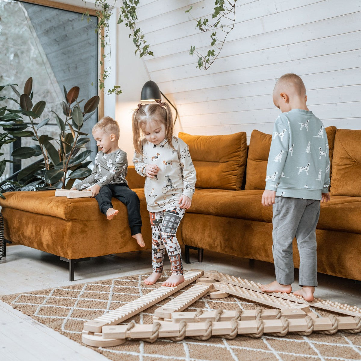 TipiToo Balansbalk DrieDelige Set Met JuteTouwKlassiek by Ette Tete