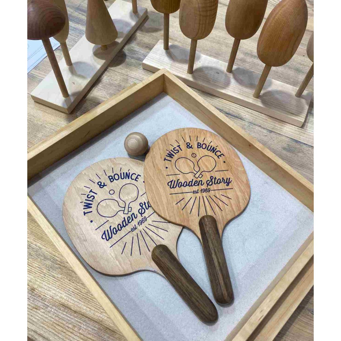 Houten Pingpongbatjes Volledige Pakket Met Draagtas by Wooden Story
