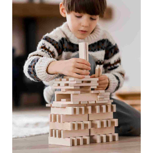 Houten Blokken in Zak | Naturel (200-delig) by Wooden Story