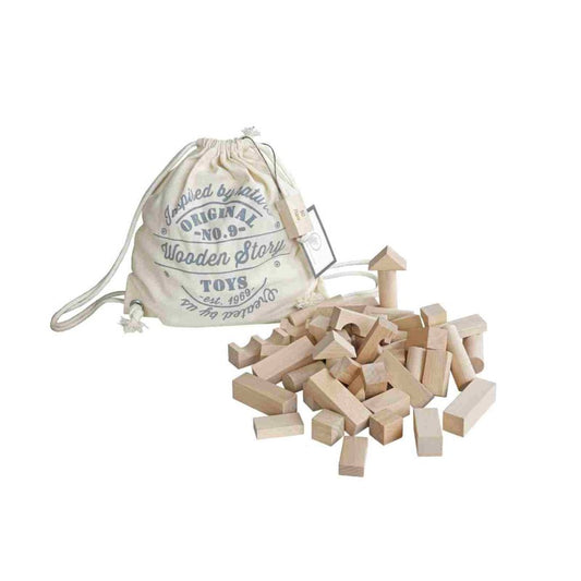 Houten Blokken in Zak | Naturel (100-delig) by Wooden Story
