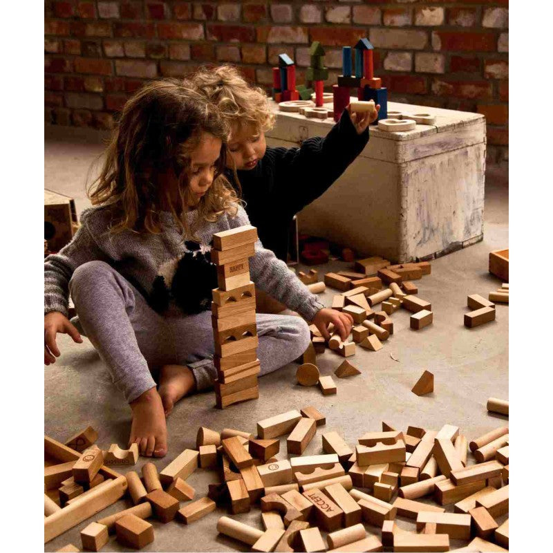 Houten Blokken in Zak | Naturel (100-delig) by Wooden Story