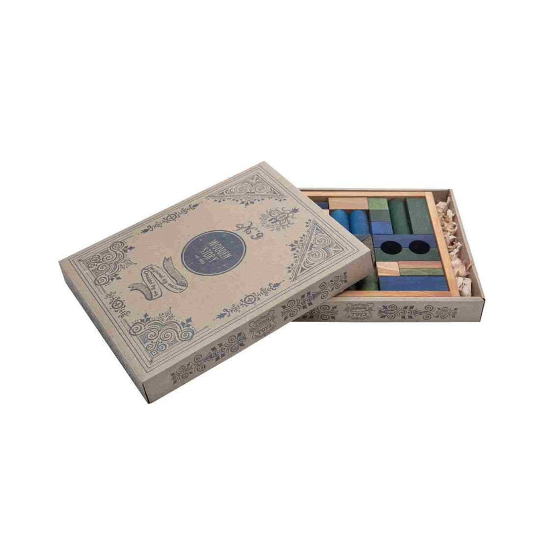 Houten Blokkenset | Koude Kleuren (30-delig) by Wooden Story