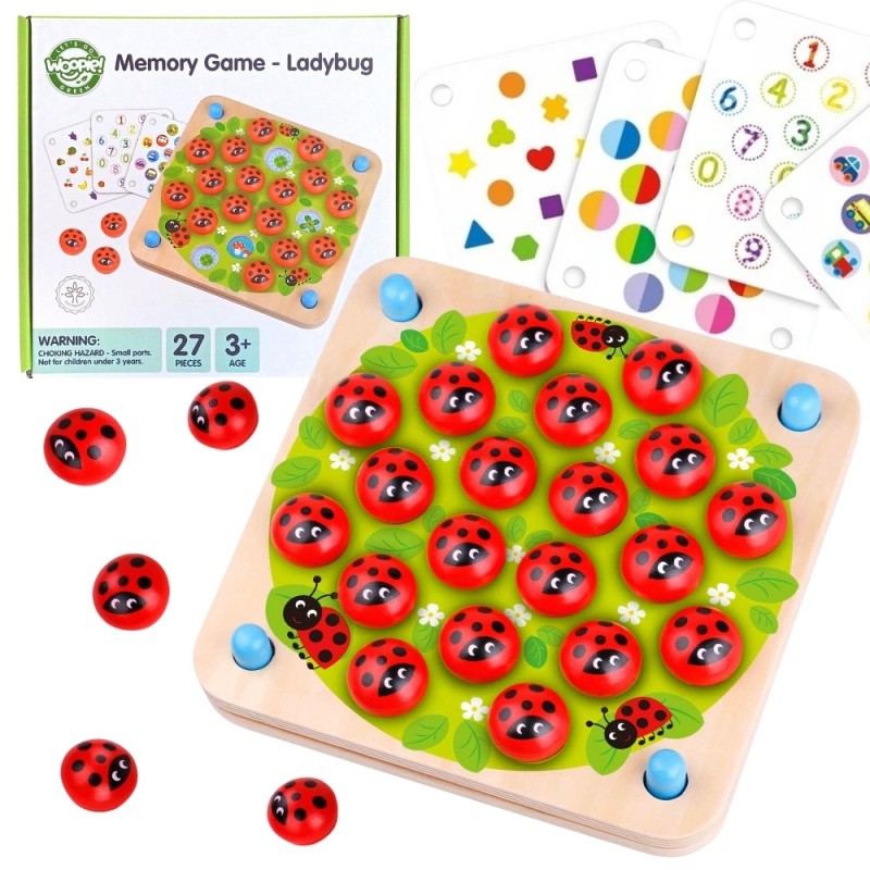 Houten Educatieve Memorie Puzzel Lieveheersbeestjes by Woopie Let's Go Green