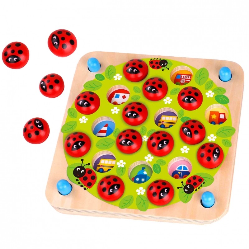 Houten Educatieve Memorie Puzzel Lieveheersbeestjes by Woopie Let's Go Green