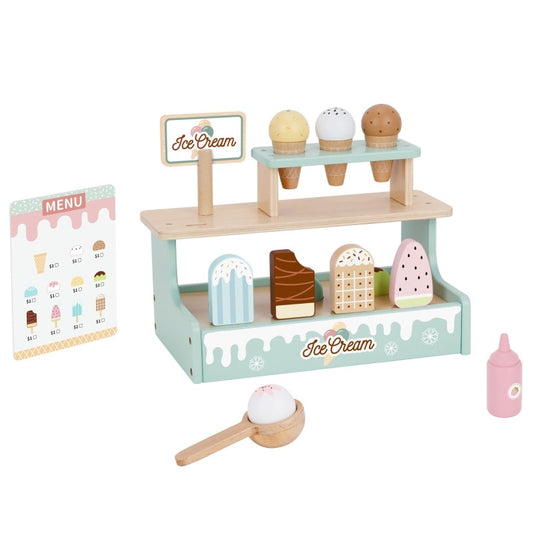 Houten Ijscokraam Speelset Met Kindervitrine Kinderen by Woopie Let's Go Green